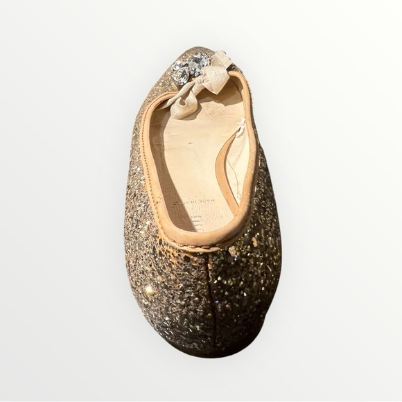 Miu Miu Glitter Ballet Flats with Crystal Bow – Size 39 - Picture 3 of 4